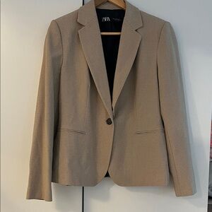 Zara Beige Textured Blazer, 10